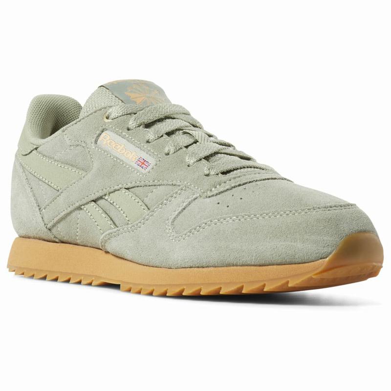 Reebok Classic Leather Ripple Tenisky Dievcenske - Zelene/Hnede VI3260FP